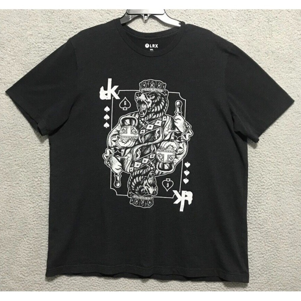 Bear King of Spades T Shirt Adult Size 2XL Black